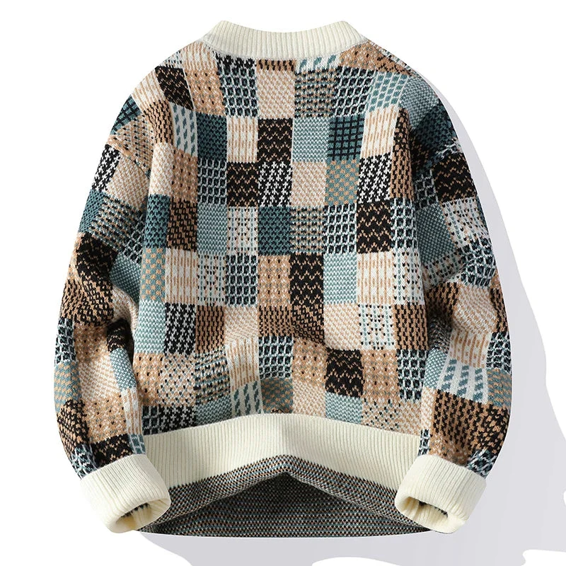 Evolve™ | Pull Vintage Patchwork en Cachemire pour Hommes